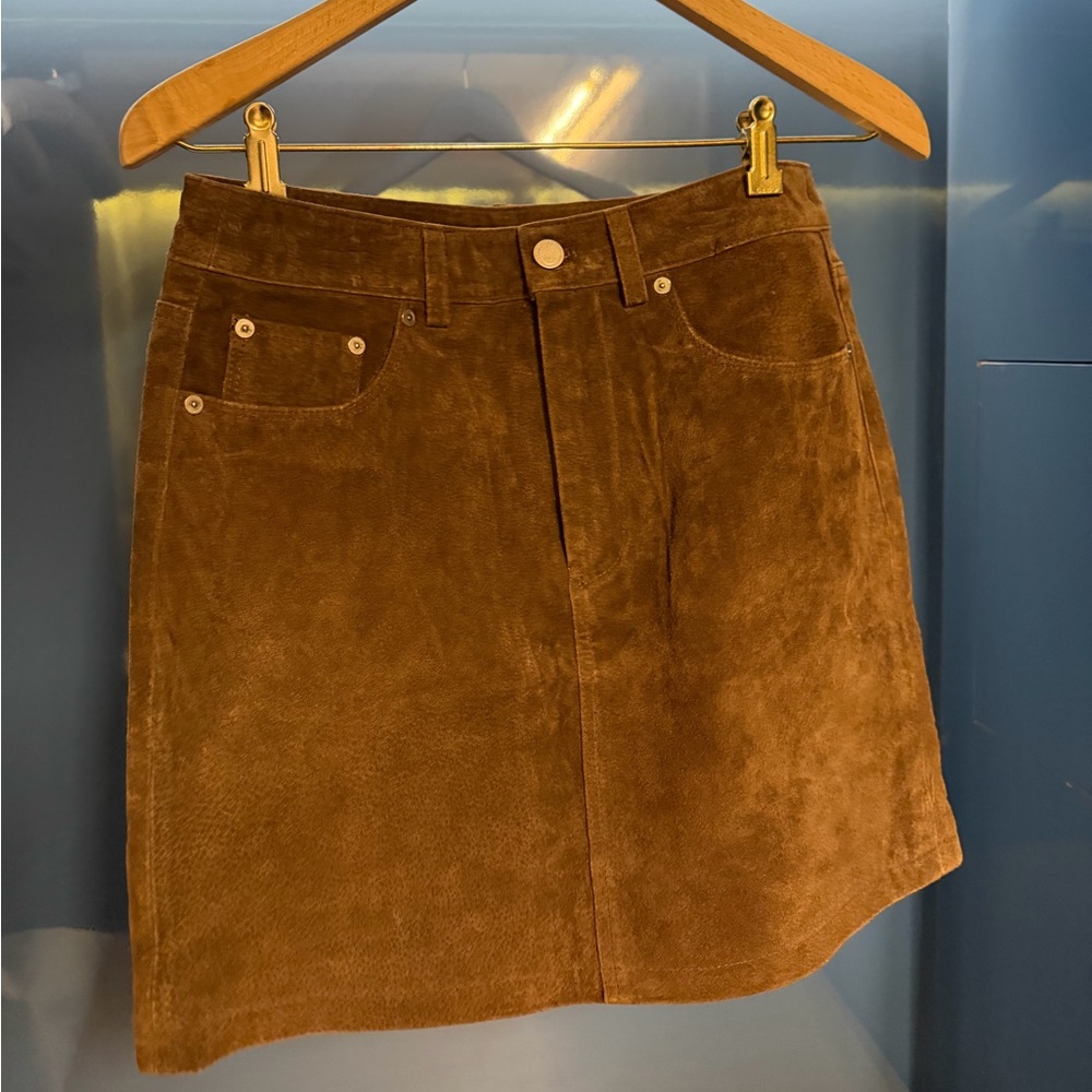 Brown Suede Mini Skirt